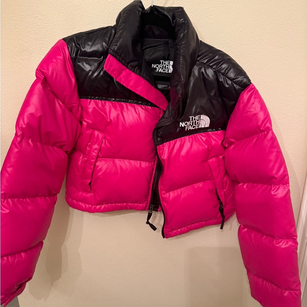 The North Face Fuchsia and Black Puffer Jacket